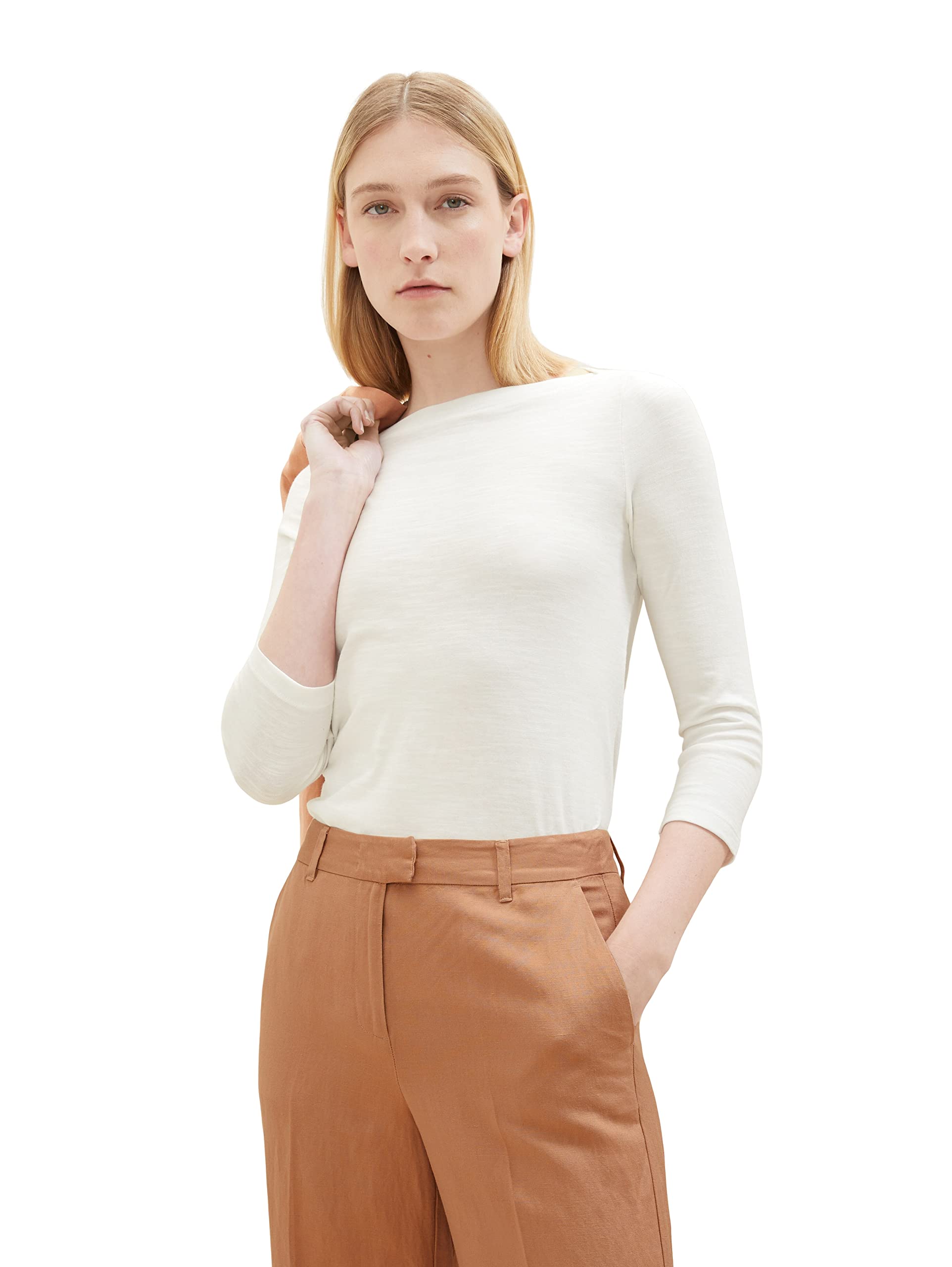 tom-tailor-damen-basic-t-shirt-mit-3-4-arm image 4