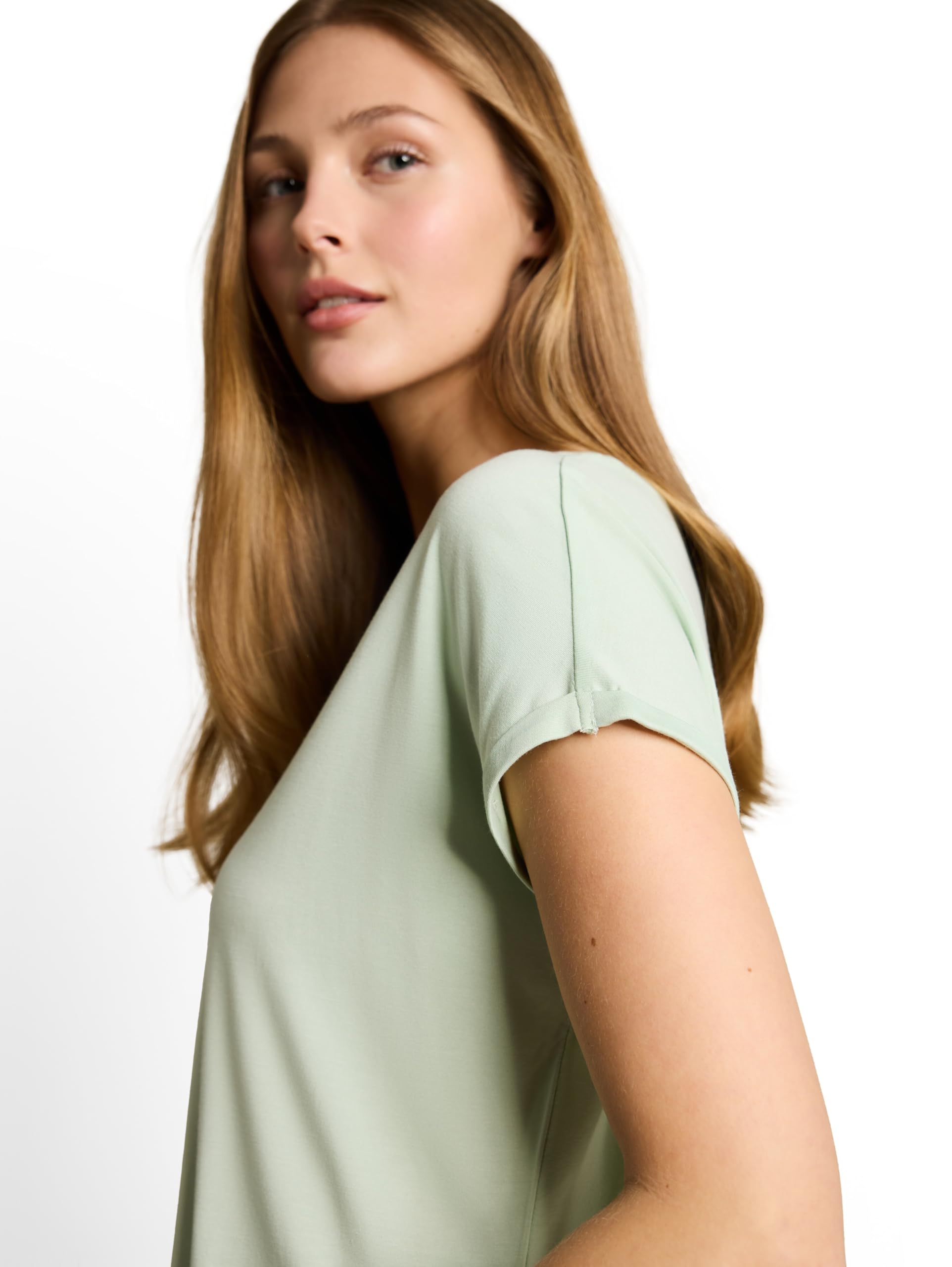 tom-tailor-denim-damen-loose-fit-basic-t-shirt-viskose image 5
