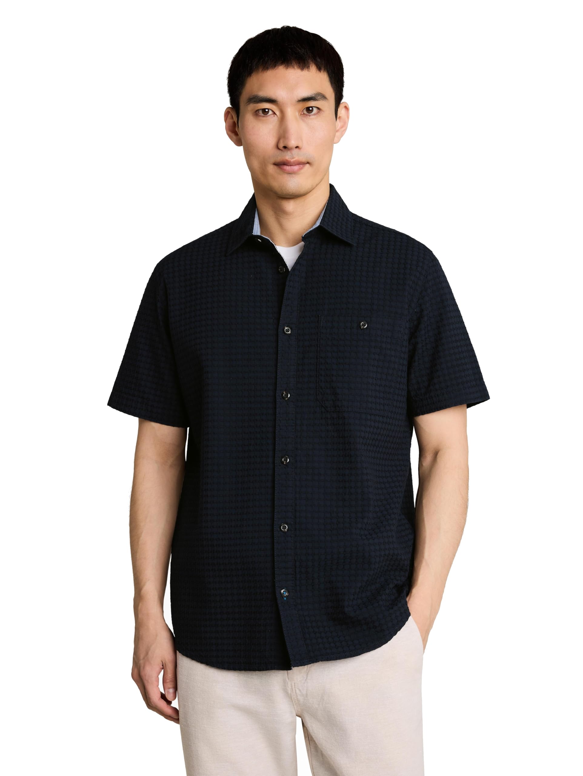 tom-tailor-herren-1050941-regular-fit-jacquard-kurzarmhemd-aus-baumwolle image 7