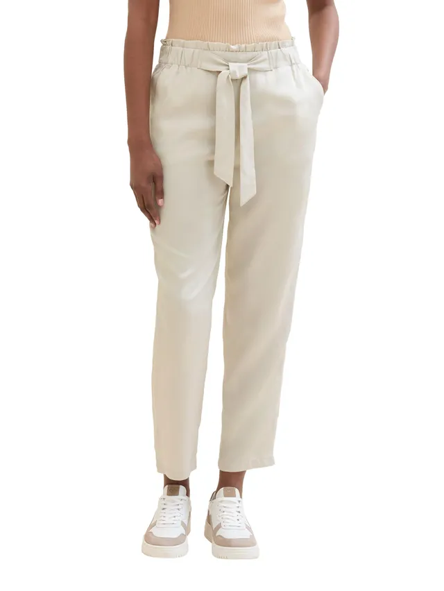 tom-tailor-denim-damen-paperbag-hose-mit-bindeg-rtel-1040804-hohe-taille-locker- image 1