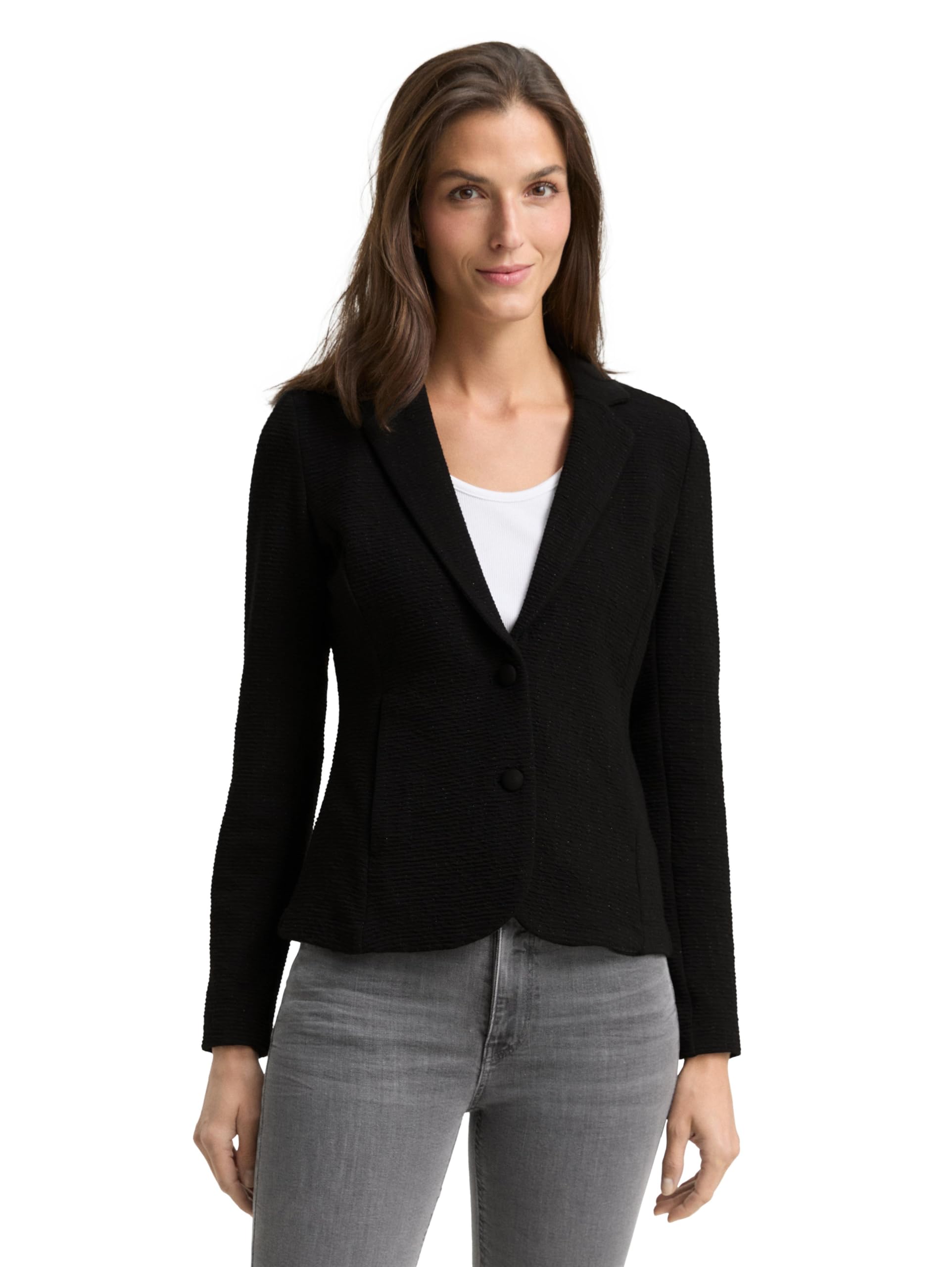 tom-tailor-damen-blazer-slim-fit-glitzer-effekt image 1