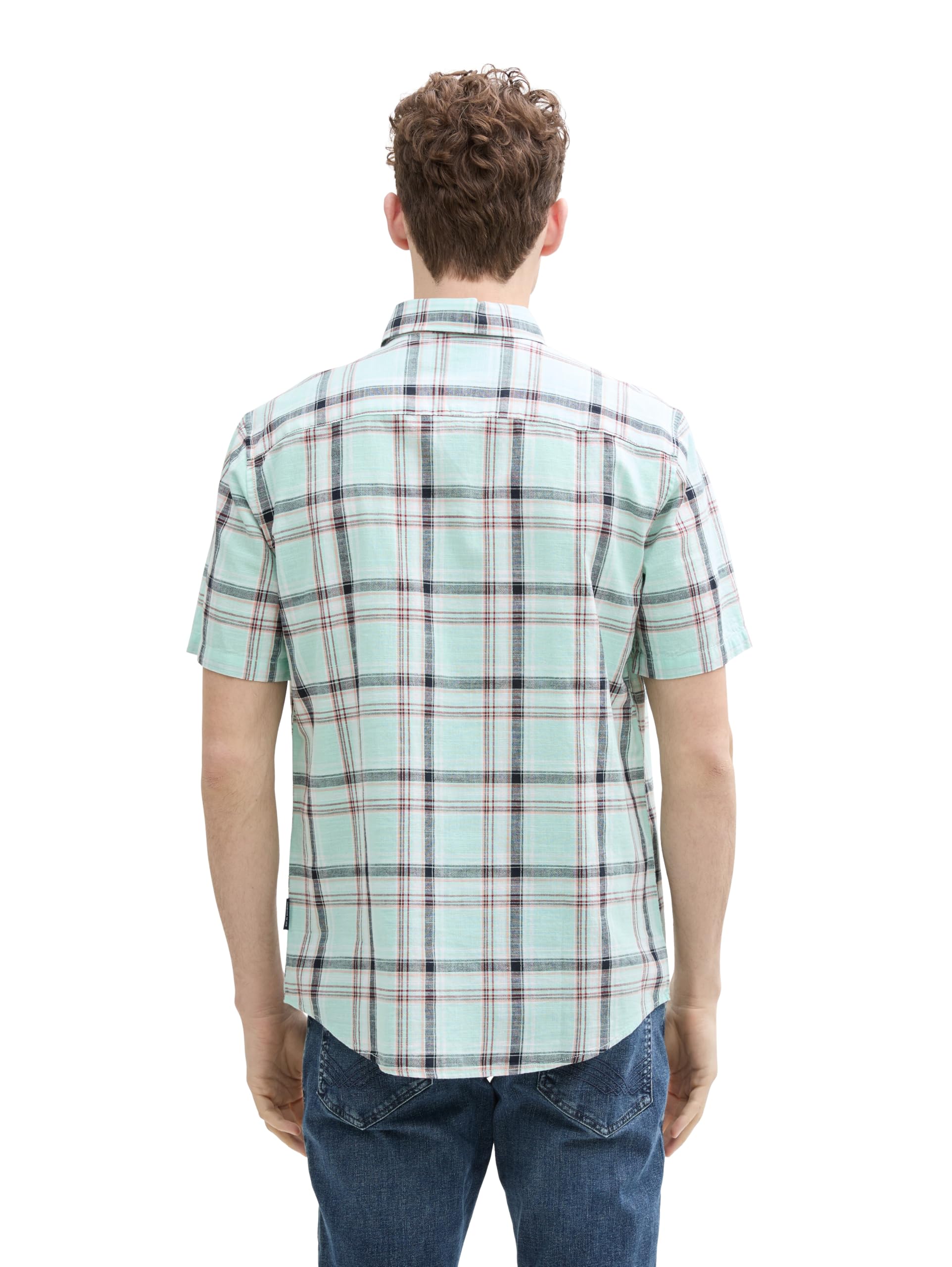 tom-tailor-herren-regular-fit-kurzarmhemd-mit-karomuster image 3