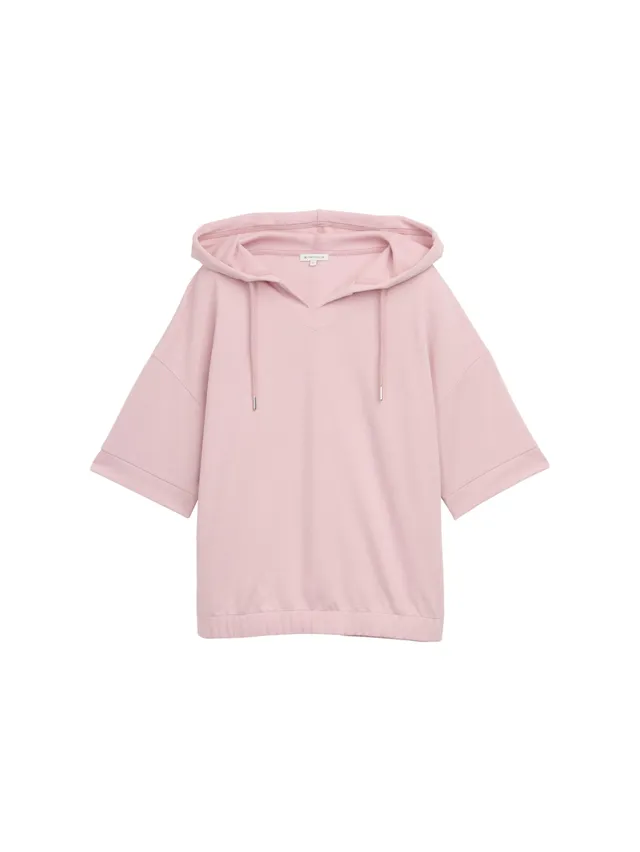tom-tailor-damen-hoodie-sweatshirt-mit-halbarm image 1