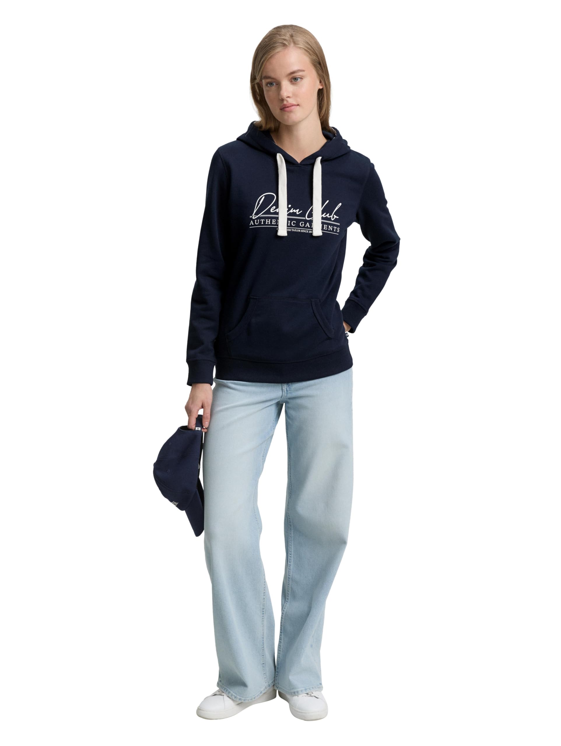 tom-tailor-denim-damen-hoodie-sweatshirt-mit-logo-print image 3