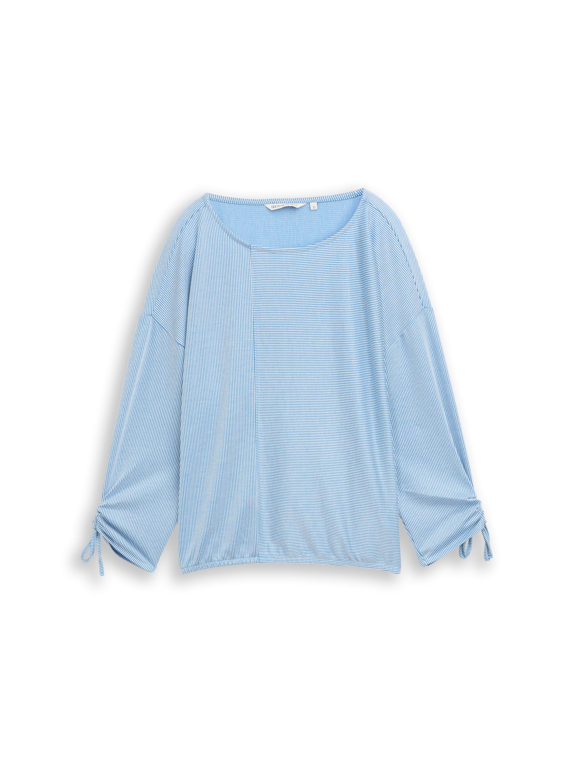 tom-tailor-denim-damen-loose-fit-longsleeve-mit-streifen-raffarm image 5