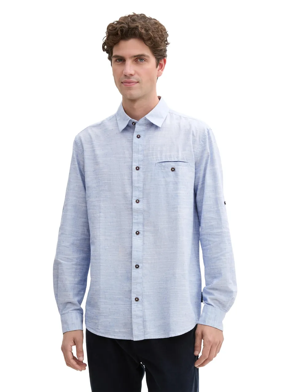 tom-tailor-herren-langarm-hemd-structured-slubyarn-regular-fit image 1