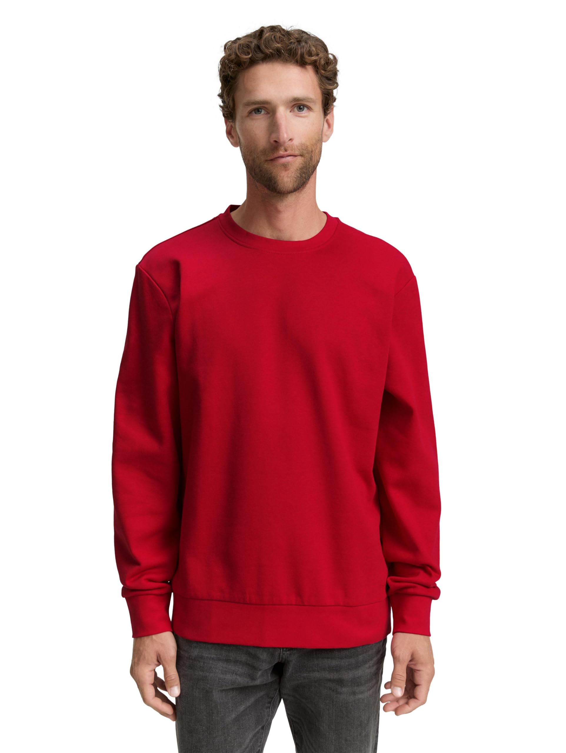 tom-tailor-herren-basic-sweatshirt-in-unifarben-klassisches-rundhals-sweatshirt image 1