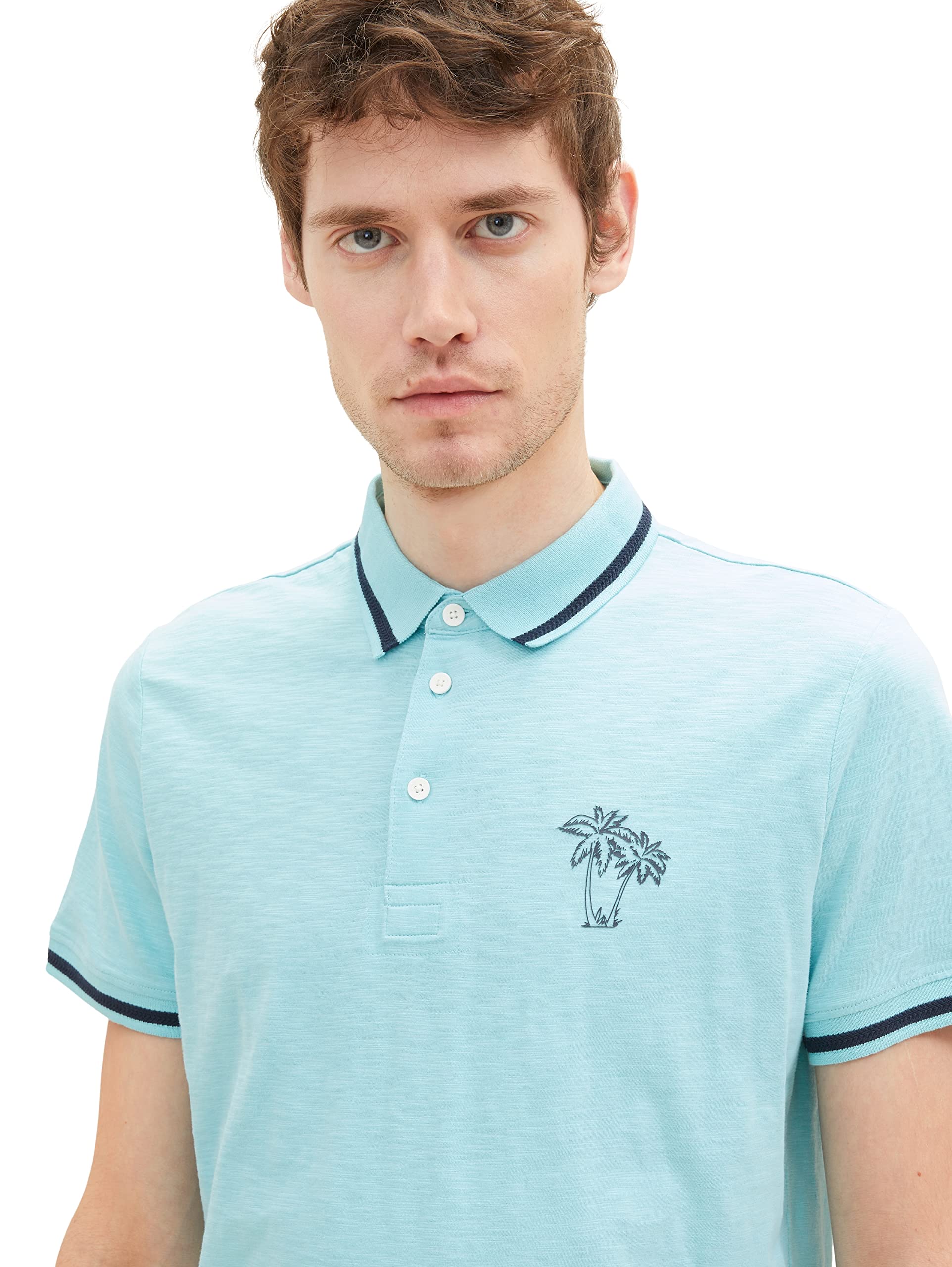 tom-tailor-herren-poloshirt-mit-palmen-print image 3