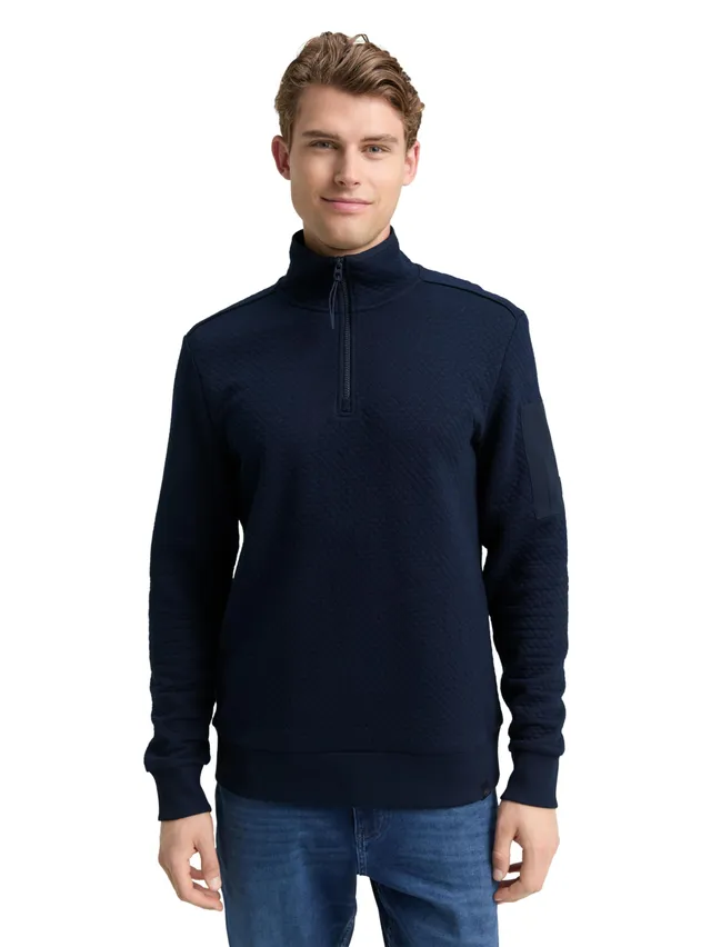 tom-tailor-herren-troyer-sweatshirt-mit-rmeltasche image 1