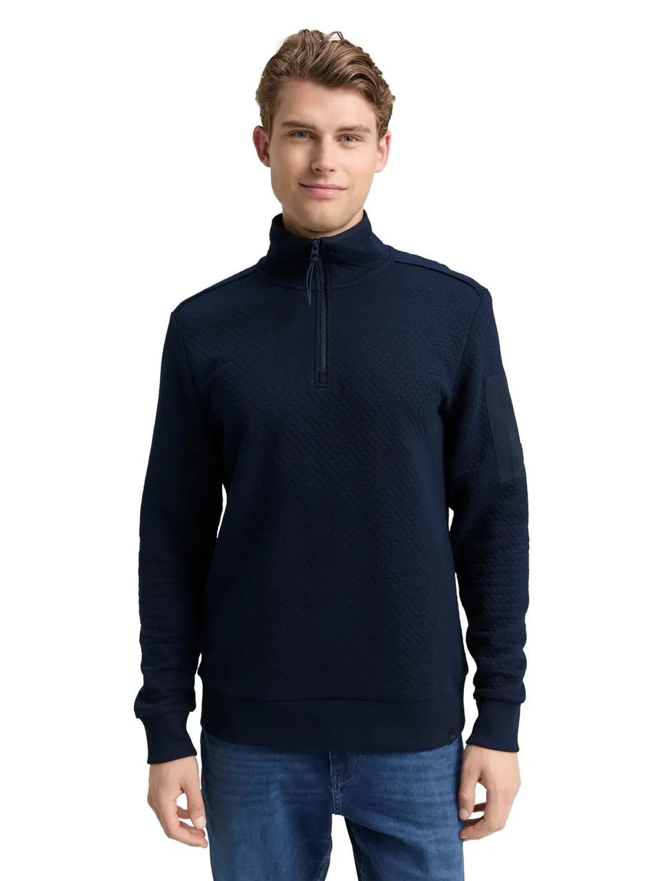 tom-tailor-herren-troyer-sweatshirt-mit-rmeltasche image 1