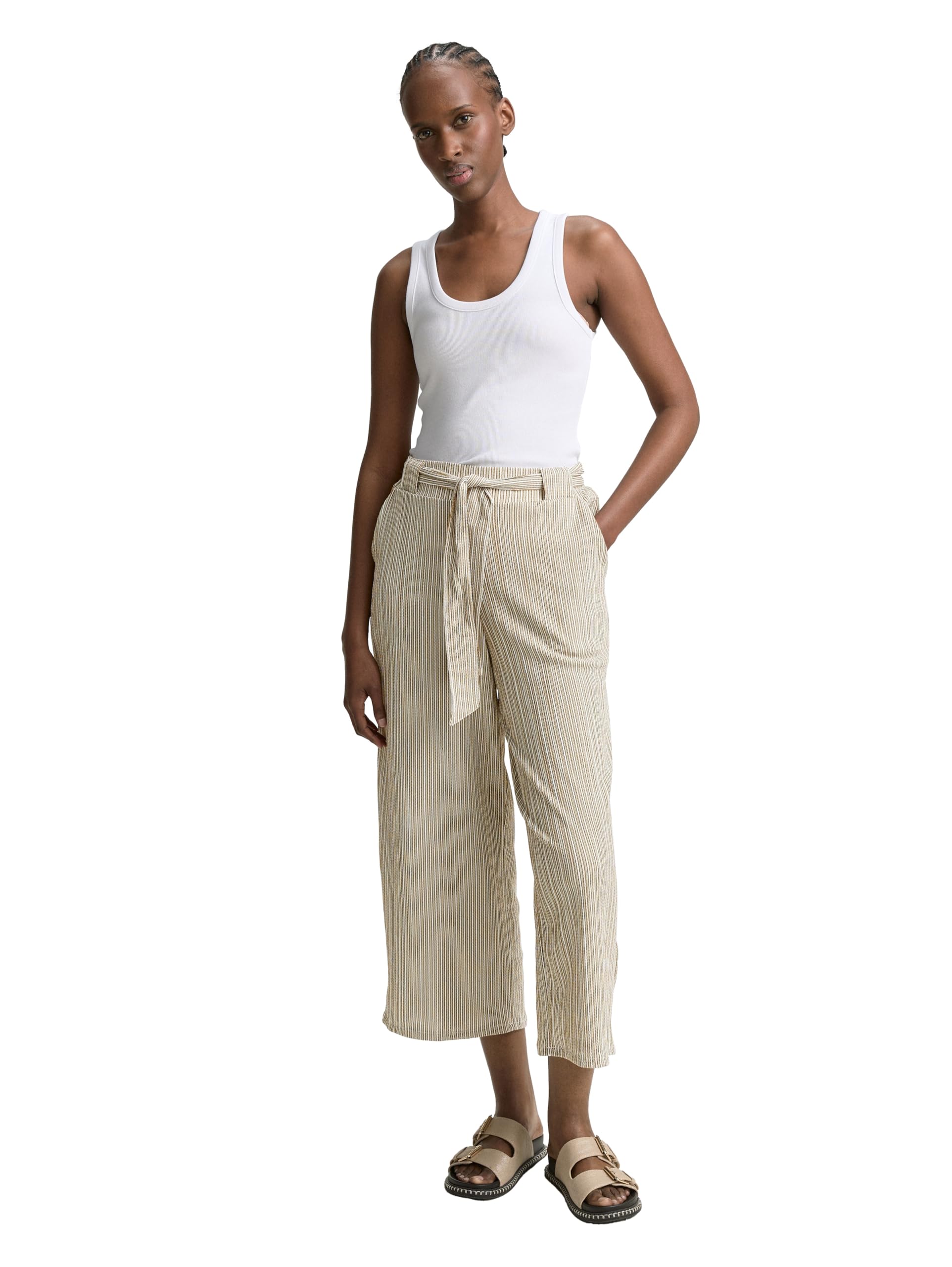 tom-tailor-denim-damen-high-waist-culotte-hose-mit-bindeg-rtel-weite-jeanshose image 5