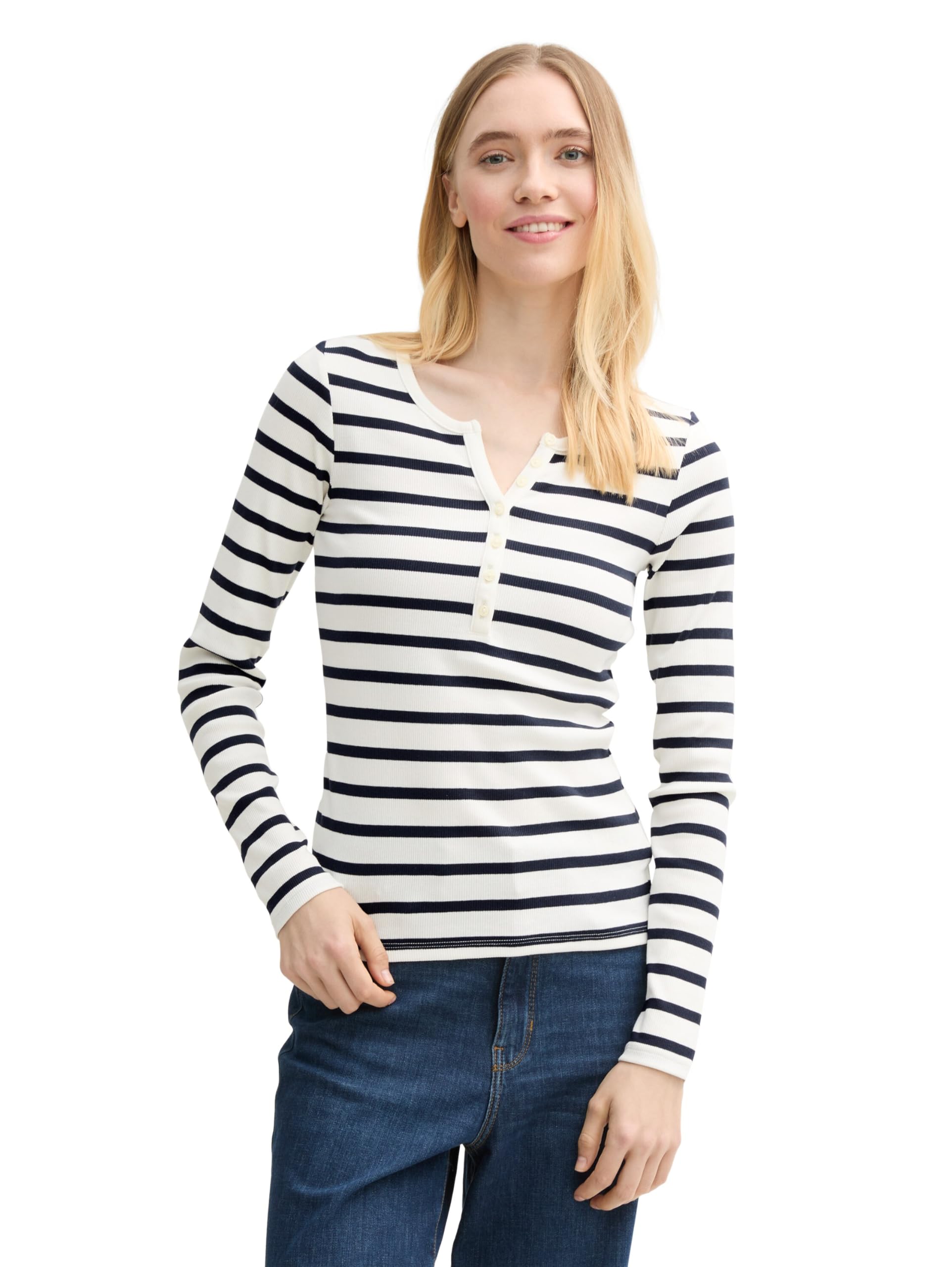 tom-tailor-denim-1045415-ripp-henley-langarmshirt-damen-1er-pack image 8