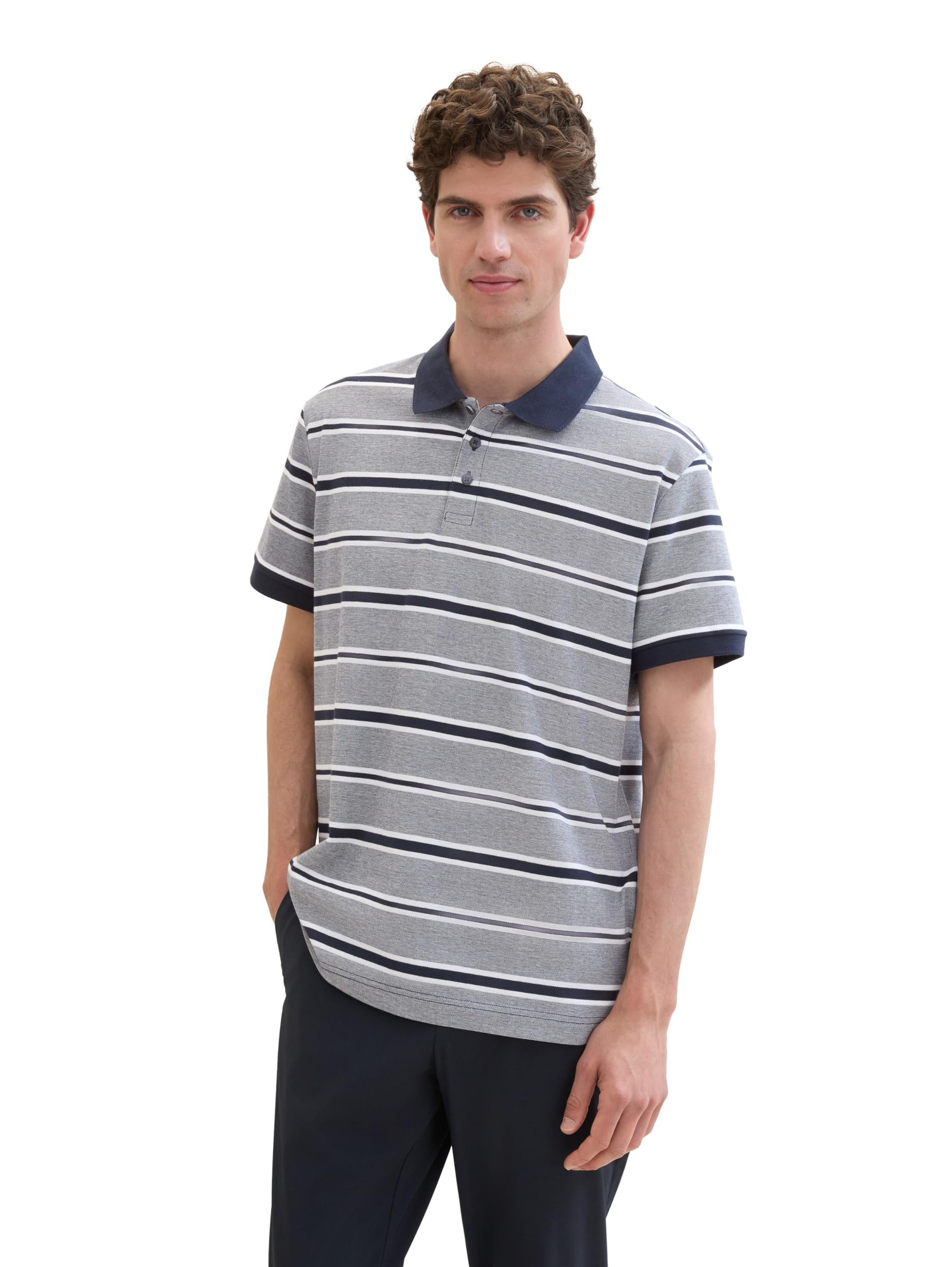 tom-tailor-herren-basic-piqu-poloshirt-mit-streifen image 2
