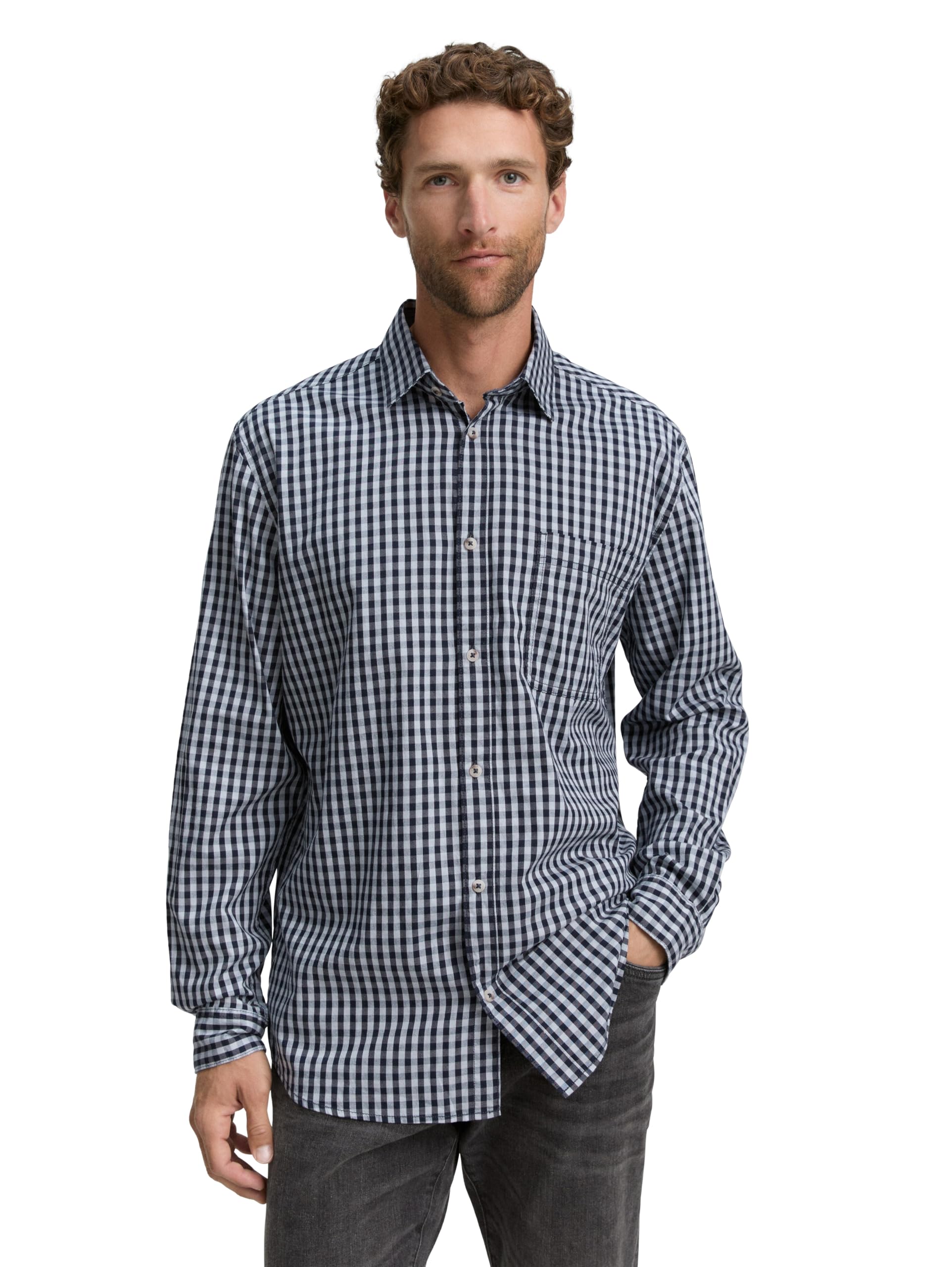 tom-tailor-herren-regular-fit-hemd-mit-karo-muster image 1