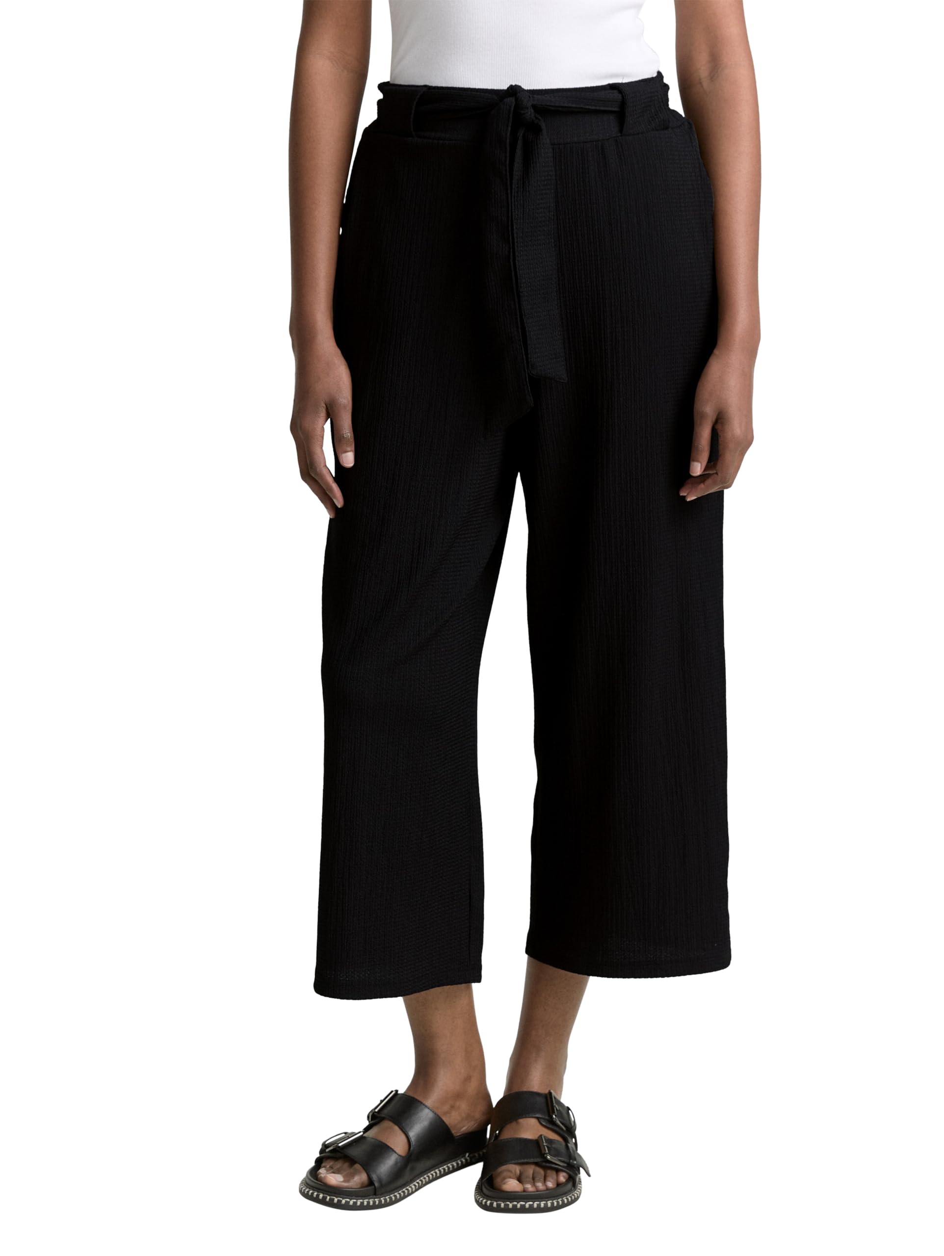 tom-tailor-denim-damen-high-waist-culotte-hose-mit-bindeg-rtel-weite-jeanshose image 6