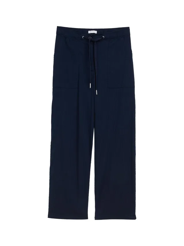 tom-tailor-damen-seersucker-culotte-hose-mit-kordelzug-leichte-sommerhose image 1