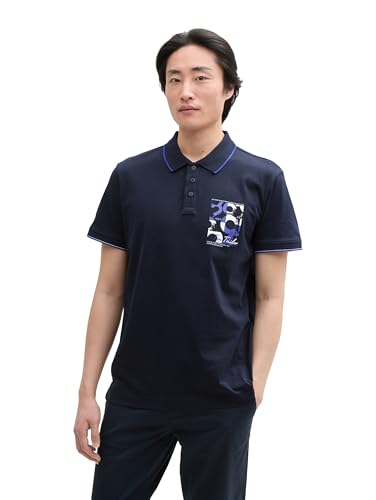 tom-tailor-herren-poloshirt-mit-logo-print-aus-baumwolle-klassisches-regular-fit image 6
