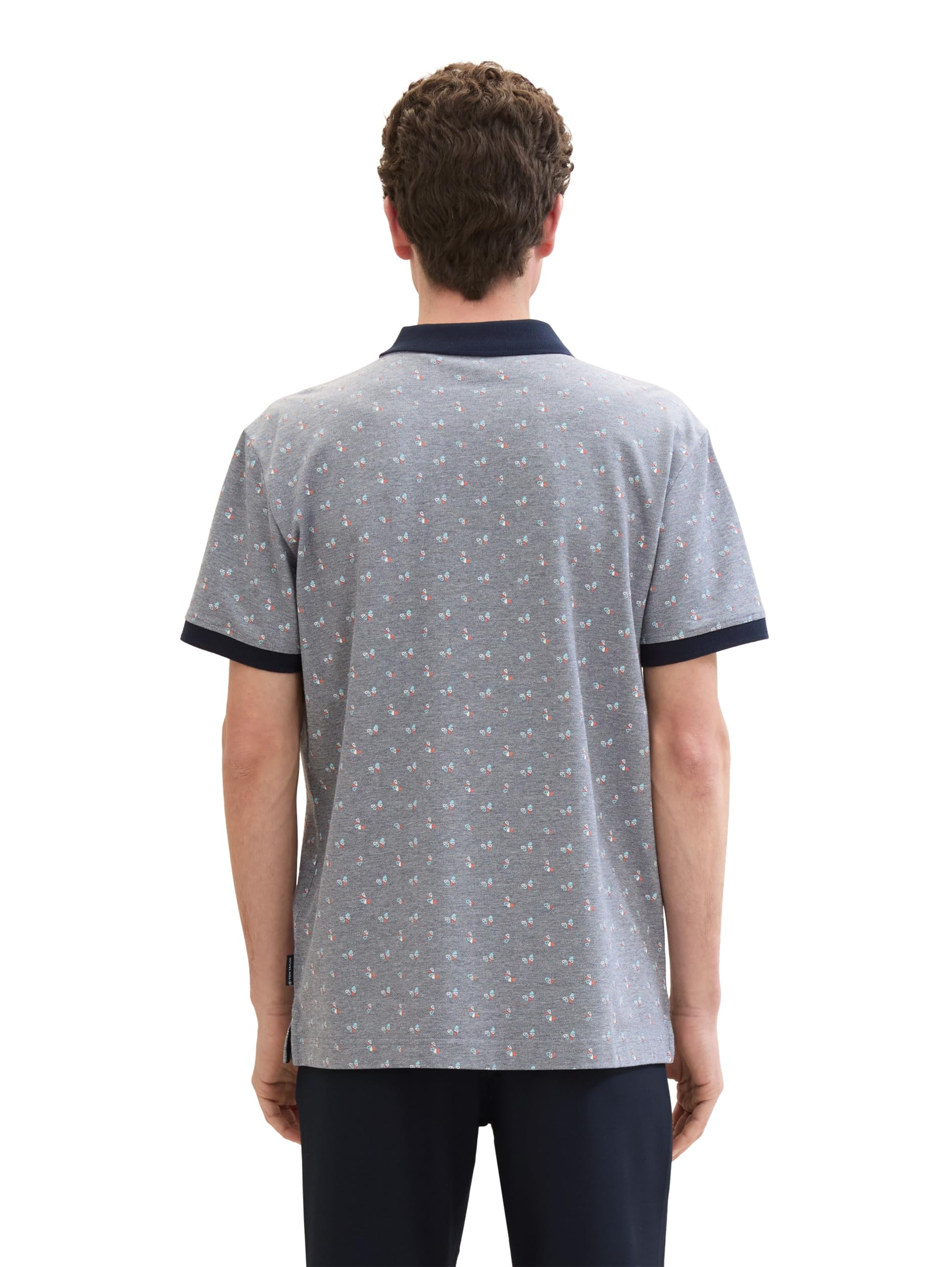 tom-tailor-herren-basic-piqu-poloshirt-mit-alloverprint-bedrucktes-poloshirt image 3