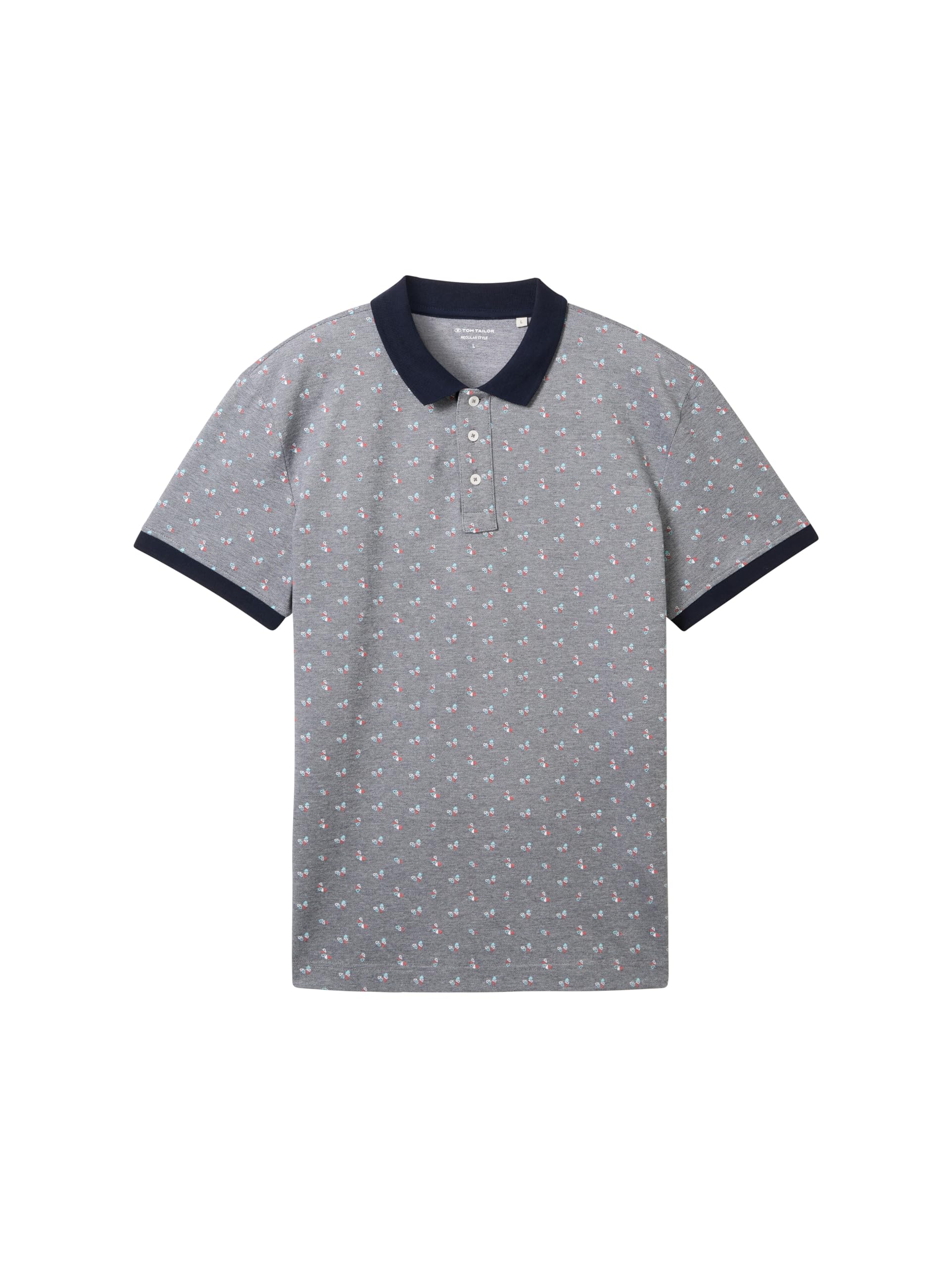 tom-tailor-herren-basic-piqu-poloshirt-mit-alloverprint-bedrucktes-poloshirt image 5