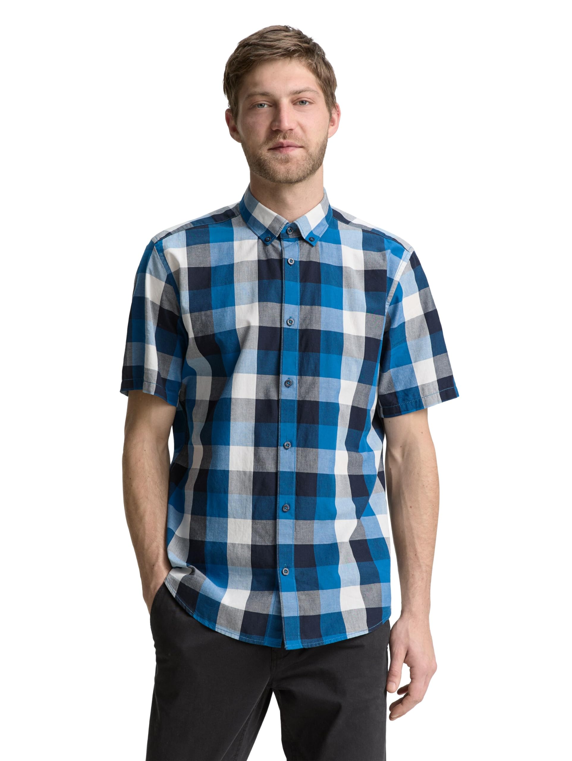 tom-tailor-herren-kurzarmhemd-mit-karomuster image 1