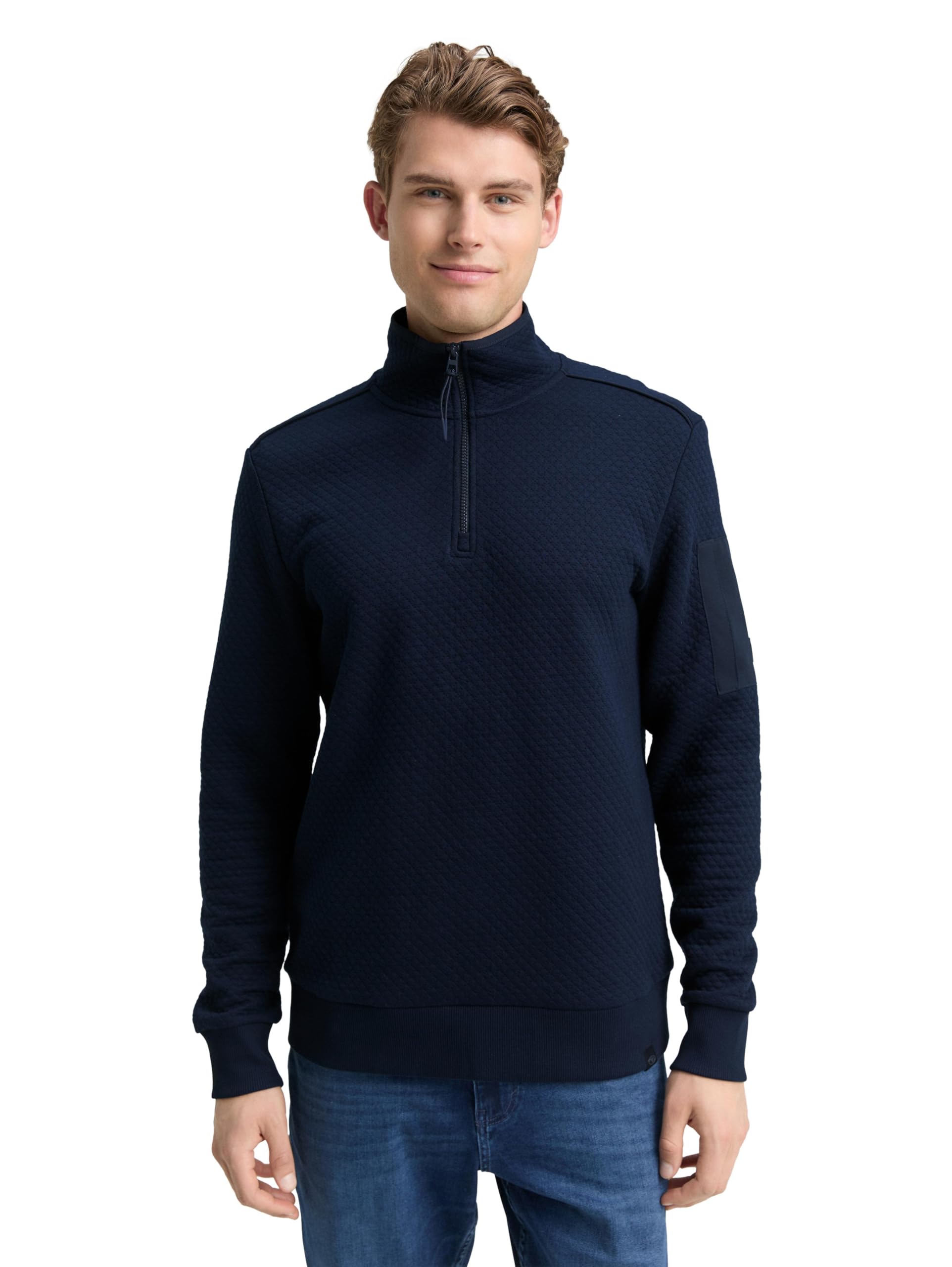 tom-tailor-herren-troyer-sweatshirt-mit-rmeltasche image 1