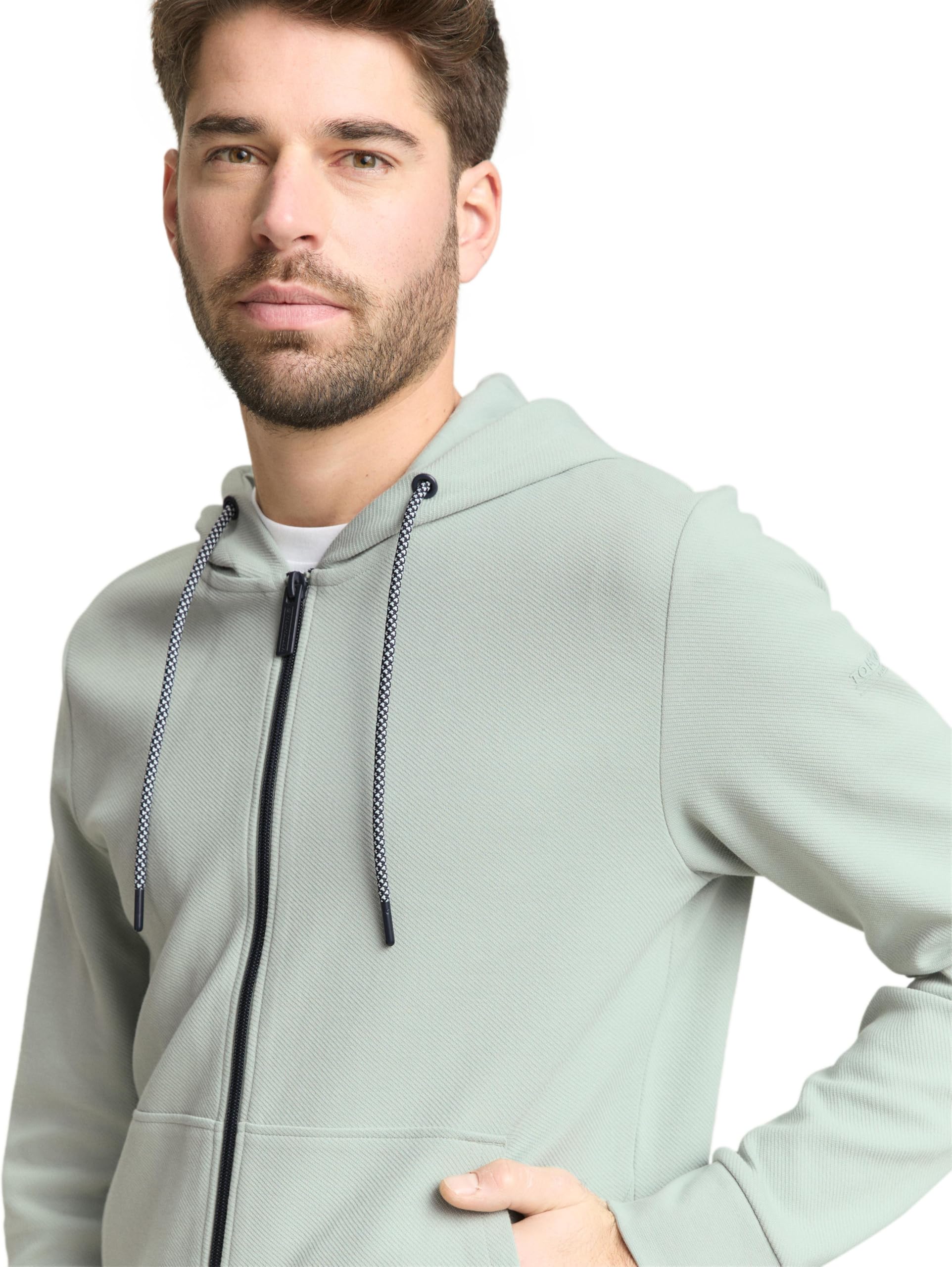tom-tailor-herren-hoodie-sweatjacke-mit-kapuze image 5