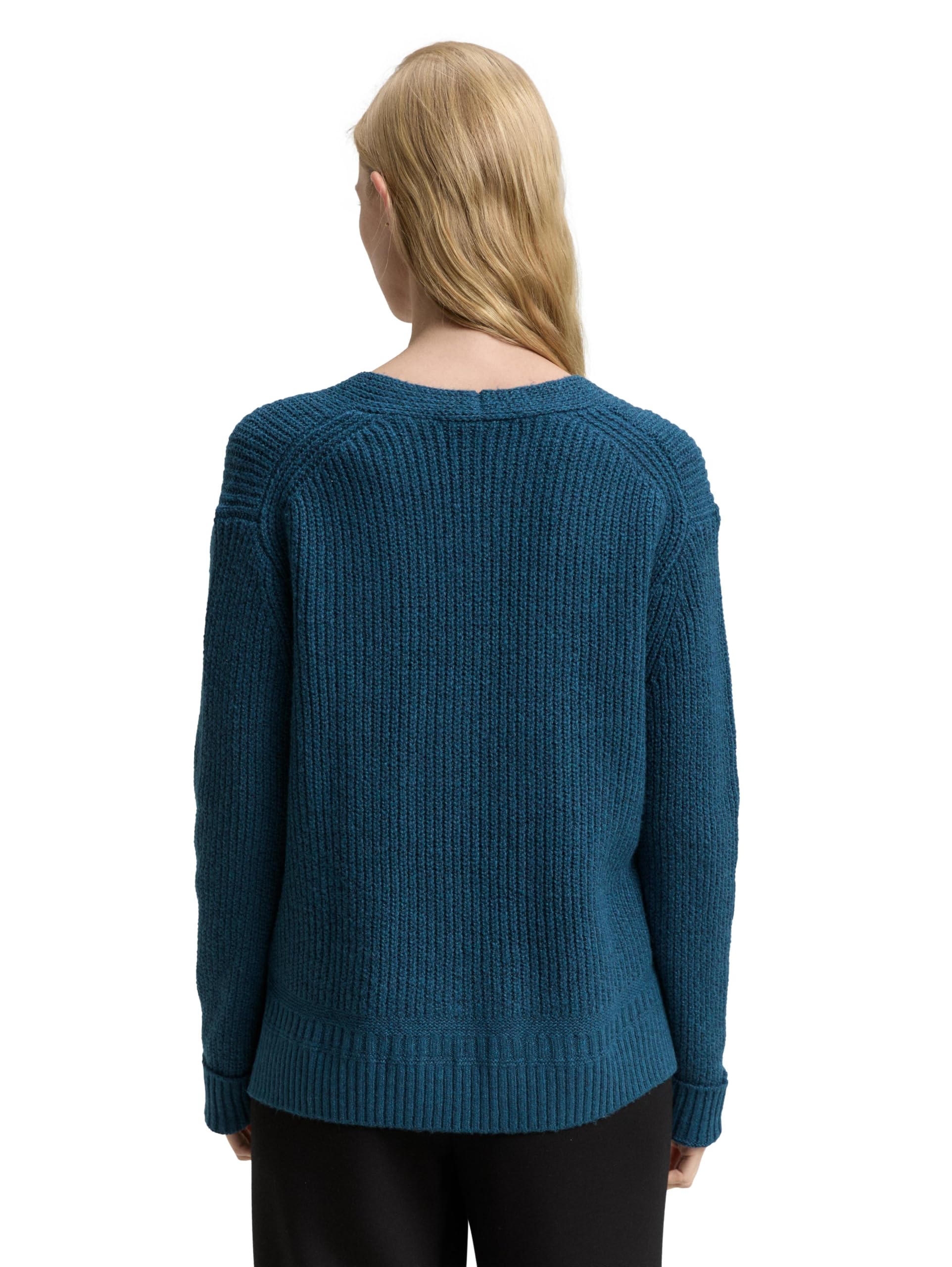 tom-tailor-damen-1047674-ripp-strickpullover-mit-v-ausschnitt image 3