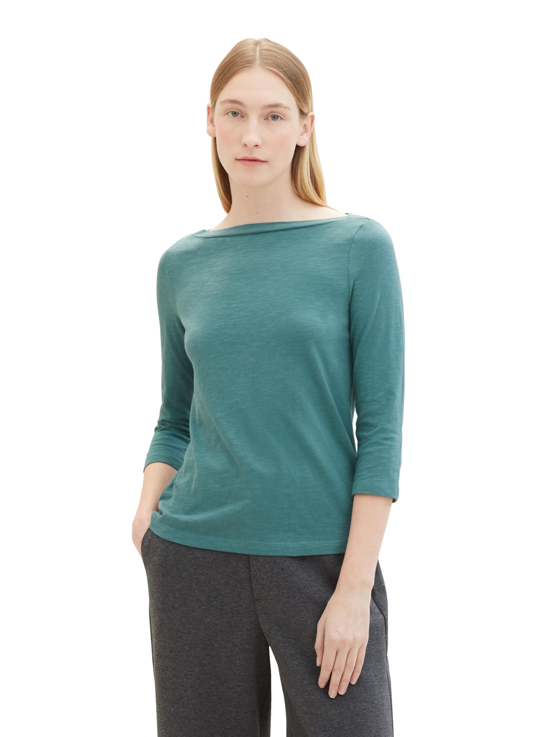 tom-tailor-damen-basic-t-shirt-mit-3-4-arm image 7