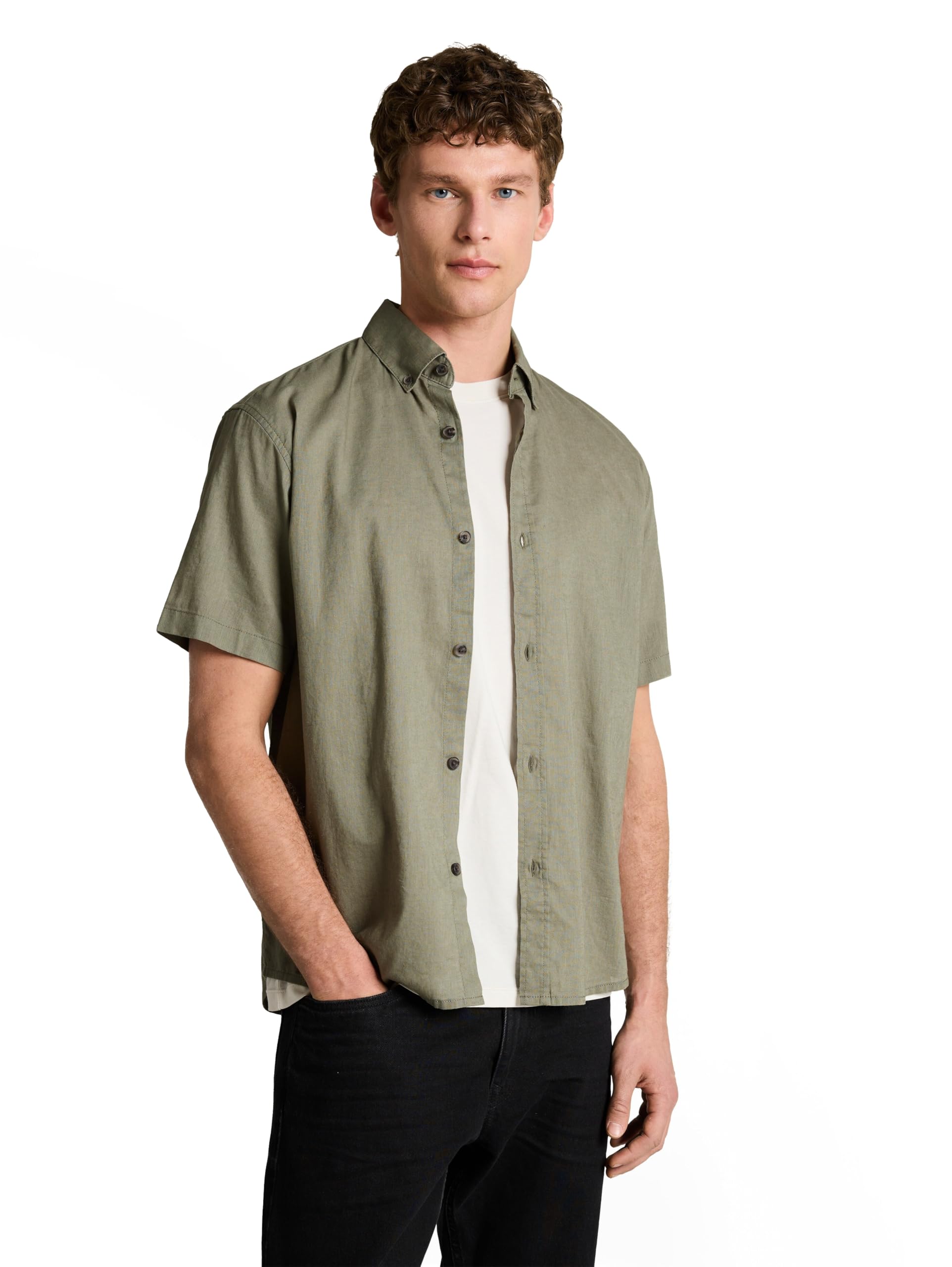 tom-tailor-denim-herren-relaxed-fit-hemd-mit-leinen image 7