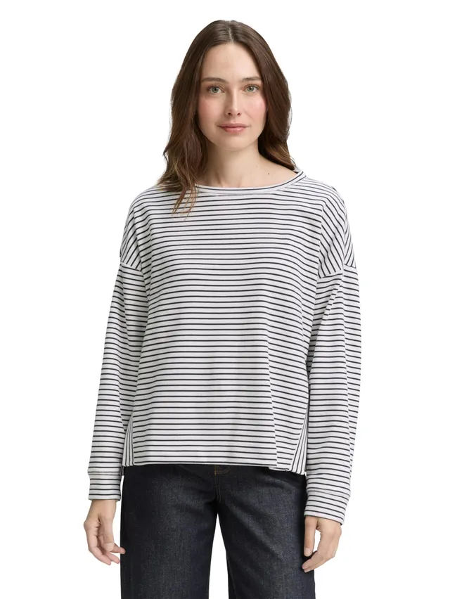 tom-tailor-damen-1047719-sweatshirt-mit-streifenmuster image 1