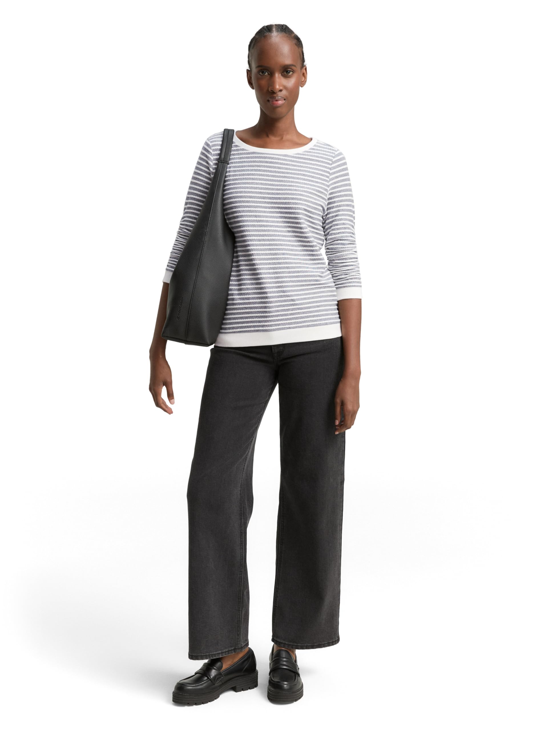 tom-tailor-denim-damen-sweatshirt-raffarm-streifenmuster image 2