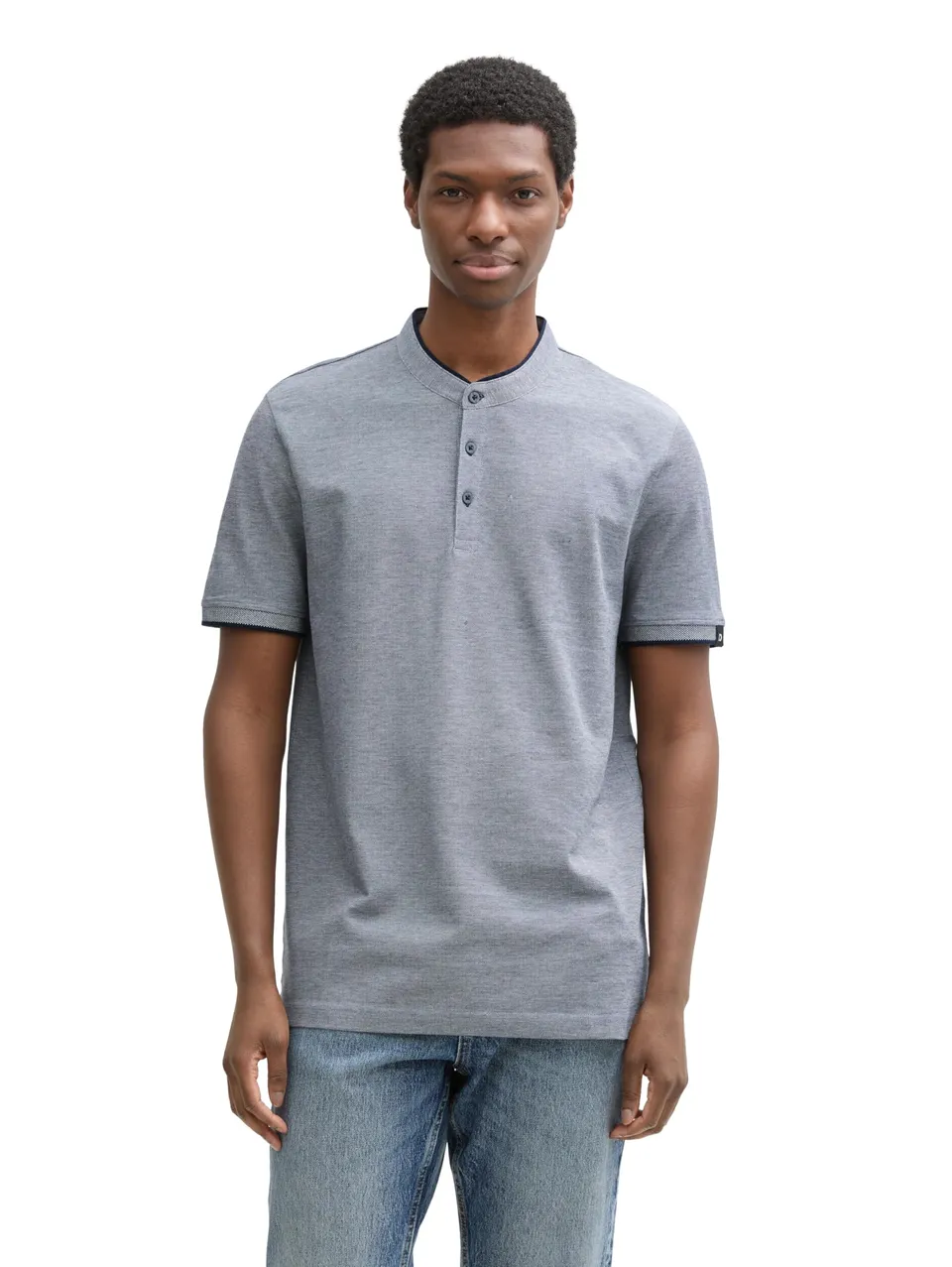 tom-tailor-denim-herren-piqu-poloshirt-mit-stehkragen image 1